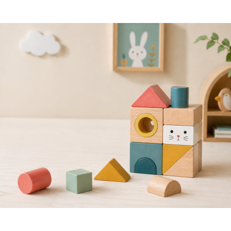 Cube d'éveil en bois - Jouet éducatif +12 mois
