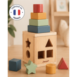 Jeu à empiler en bois - Jouet d'éveil fabriqueé en France