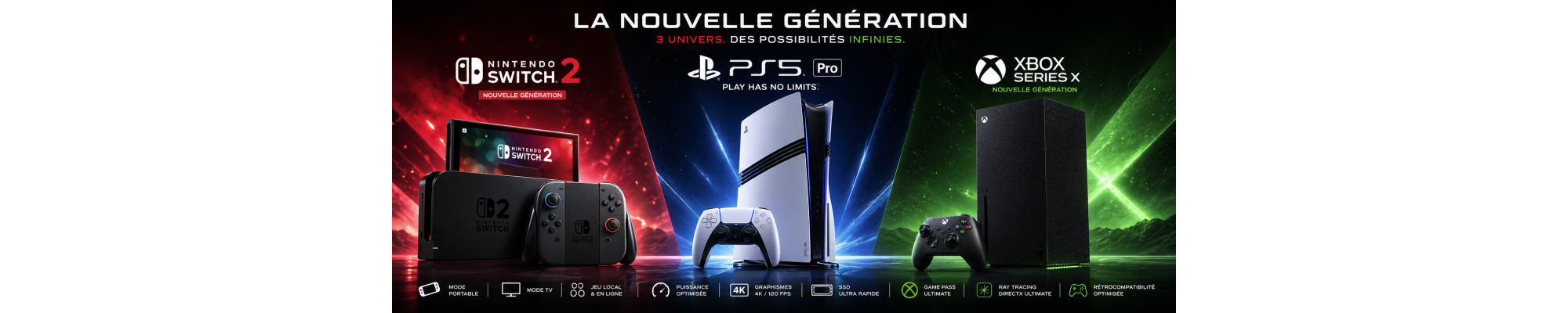 Consoles PS5, Xbox Series X & Nintendo Switch | Prix & Livraison Rapide